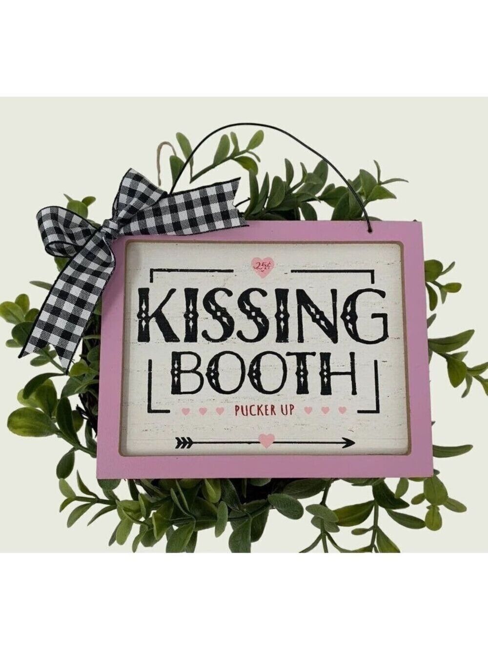 Valentines Day Mini Sign Pink Kissing Booth Farmhouse Tiered Tray Decor Holiday